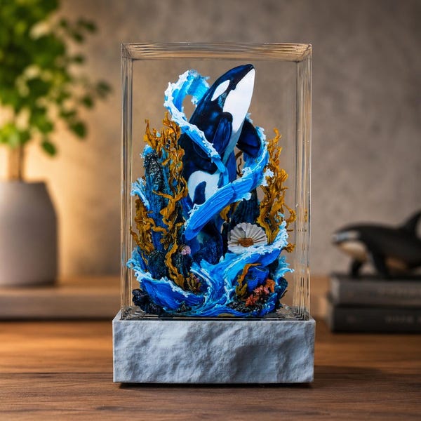 Orca Rising Epoxy Resin Sculpture