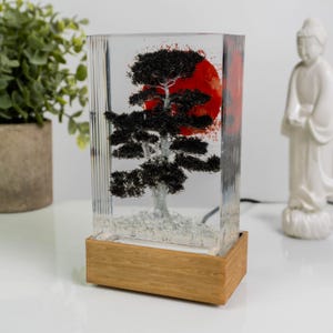 Japanese Bonsai Resin Sculpture Handmade Tree Zen Gift