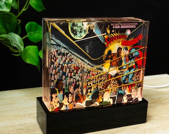 Comic Book Boxing Match Resin Art , Layered Pop Art Light Sculpture