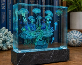 Jellyfish Rock Deep Ocean 3D Resin Lamp