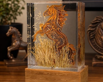 Harslamp steigerend paard – Wild Hengst Nachtlampje Art Decor