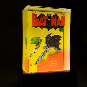 Bat man and robin Comic book Cover Resin lamp