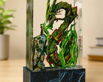 Emerald Sky Serpent Resin Lamp
