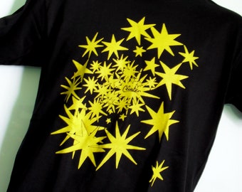 Camiseta Cluster Star, camiseta serigrafada à mão