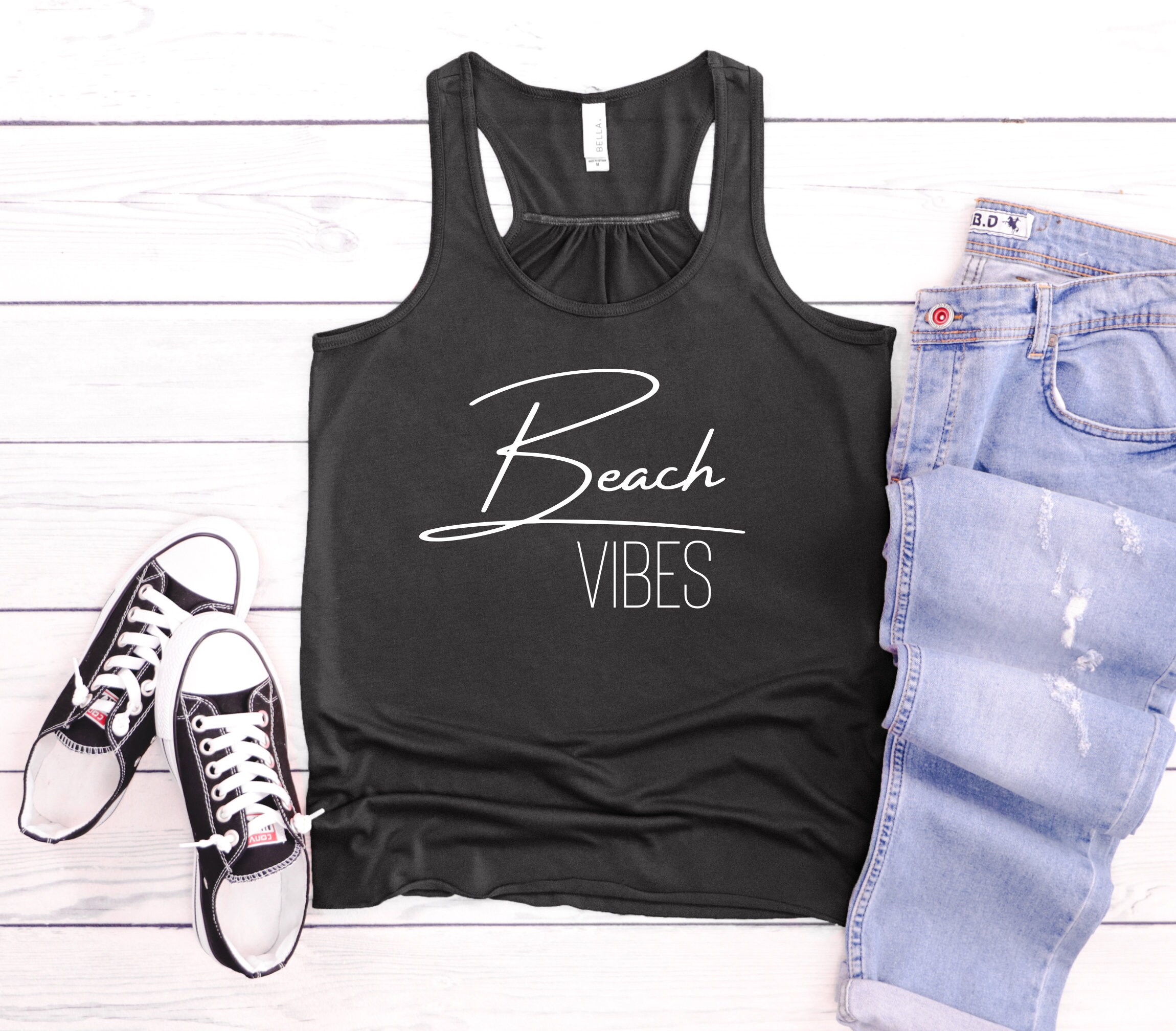 Beach Vibes Tank Top Women Tank Top Summer Tank Top Vacation Tank Tops ...