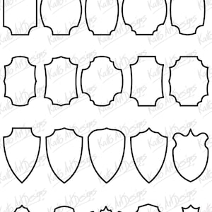 Vector Frames - decorative Frames , Shield Frames, Emblems as SVG and PNG files, instant download!