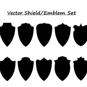 Digitaal embleem - digitale labels, clip met schildlabels, stickerframes, art-tags clipart Instant Download