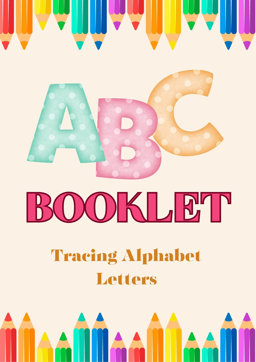 Colorful Super Cute My ABC Tracing Letters Booklet for Etsy
