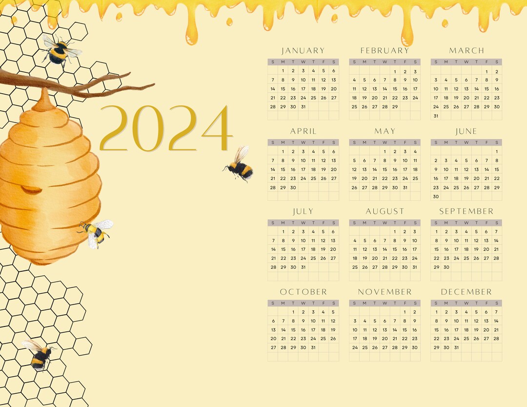 Save the Bees 2024 Calendar Etsy