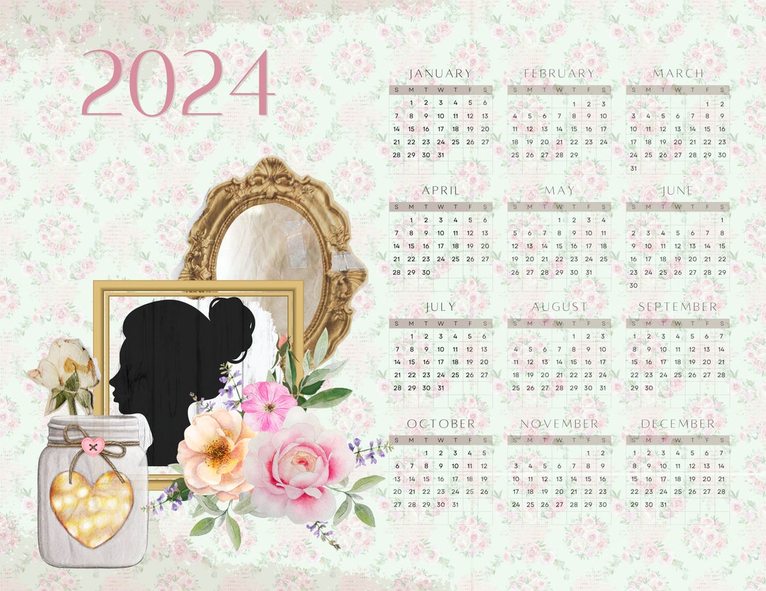 Shabby Chic 2024 Calendar Etsy
