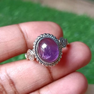 Purple Amethyst Ring, Handmade Ring, Boho Ring, Natural Amethyst, 925 Silver Ring, Designer Ring, Statement Ring, Amethyst Jewelry, Gift Her