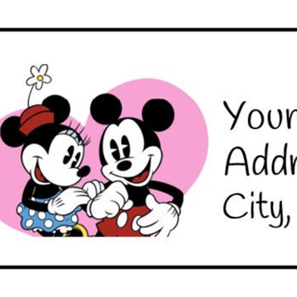 30 Minnie and Mickey Mouse Address Labels, Name Tags, Stickers, Custom Made