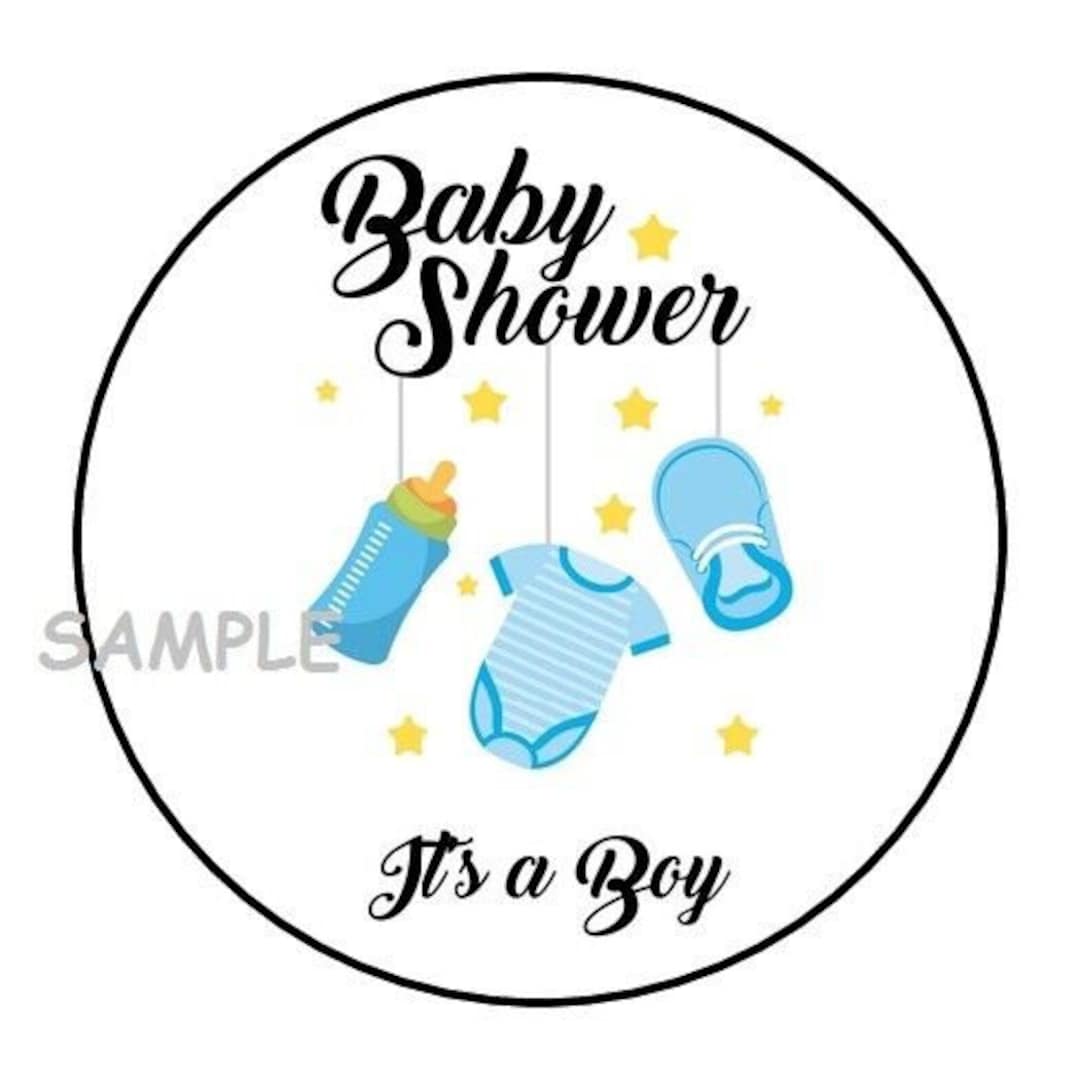 30 It's a Boy Baby Shower Envelope Seals Labels Stickers 1.5 Round