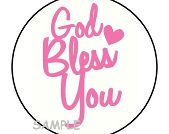 30 Pack 'God Bless' Envelope Seals – 1.5" Round Religious Heart Stickers For Happy Mail & Gifts