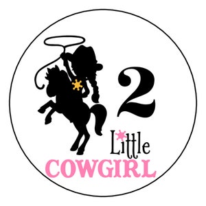 12 Cowgirl Birthday Party Stickers, Any Age, Favor Stickers, Tags, Custom Made