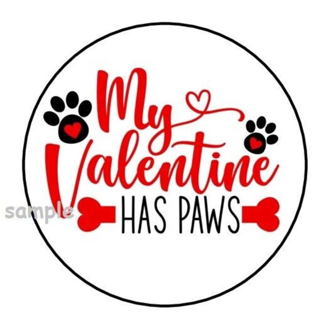 PartyMommy 30 Merry Christmas Paws Envelope Seals - 1.5 Inch Round Stickers For Pets Gifts Tags