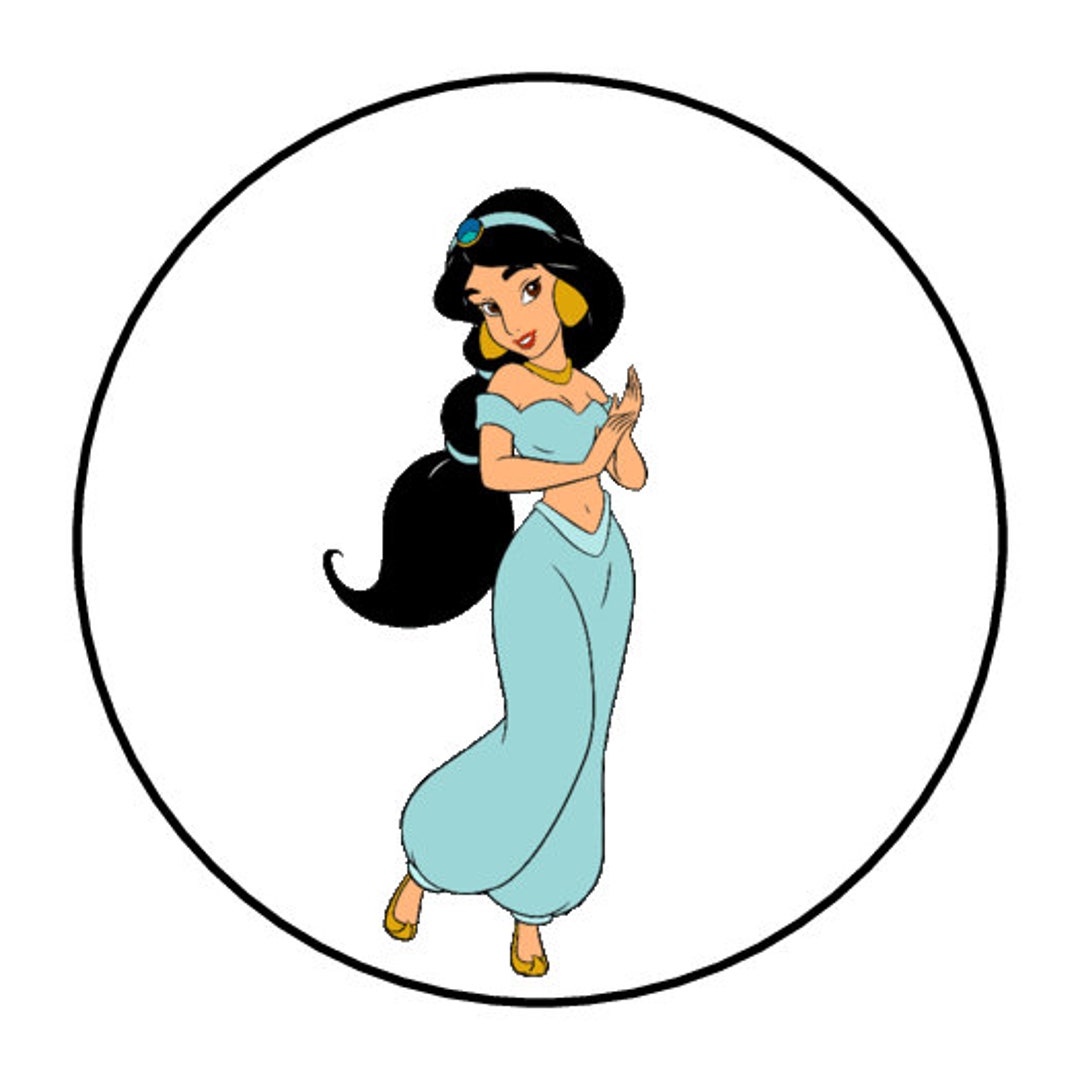 30 Jasmine Stickers Envelope Seals Labels 1.5 Round Aladdin Custom Made