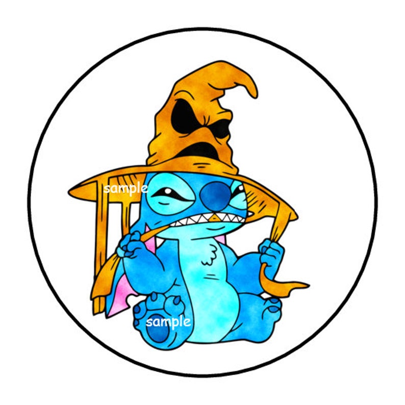 Stitch Halloween Stickers, Envelope Seals, Labels, Tags, Favors, Stamps