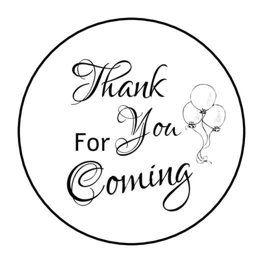 30 Thank You for Coming Envelope Seals Labels Stickers 1.5" Round Black ...