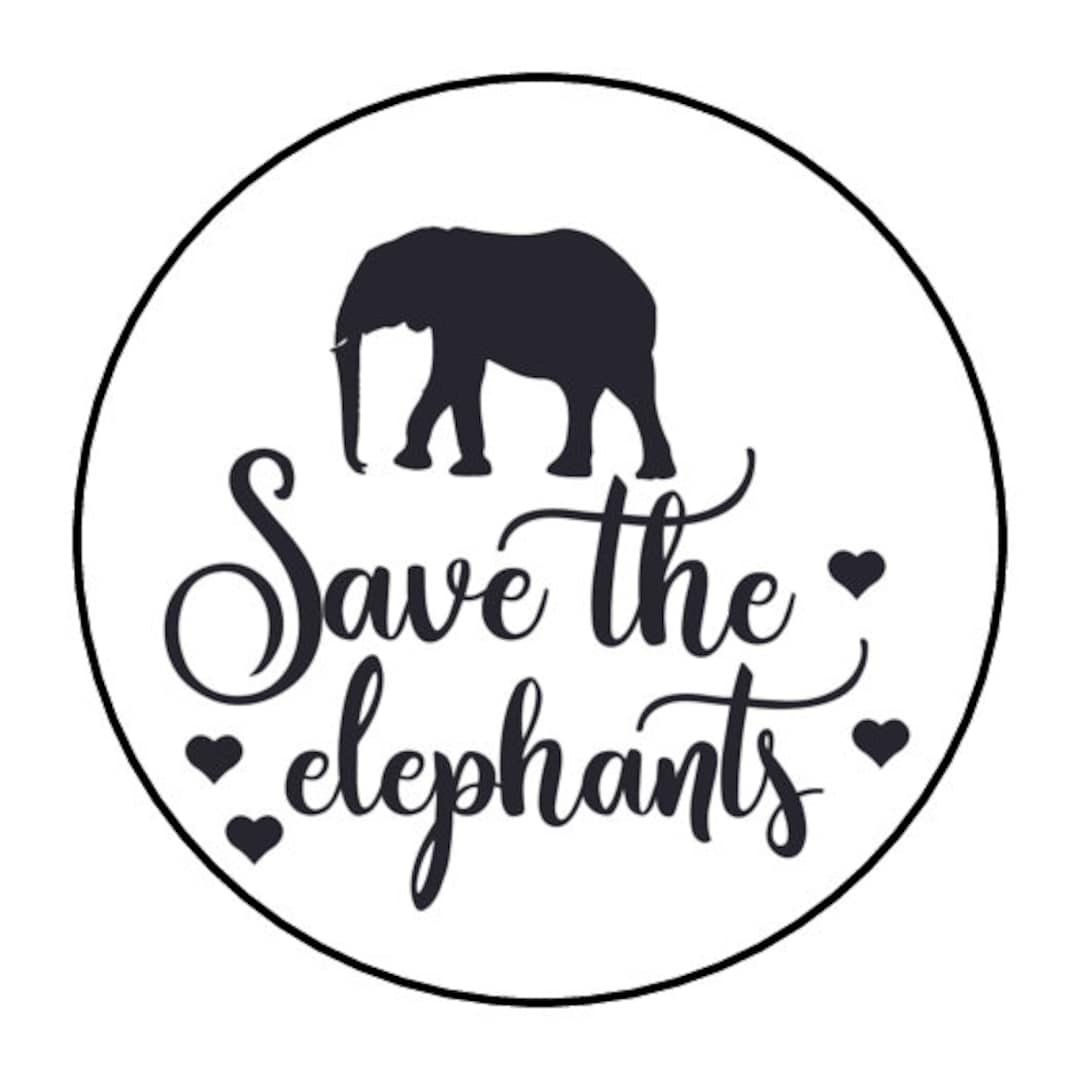30 Save the Elephants Stickers, Labels, Envelope Seals, 1.5, Round Etsy