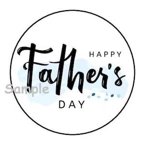 30 happy father&#39;s day envelope seals labels stickers 1.5&quot; round favors gifts