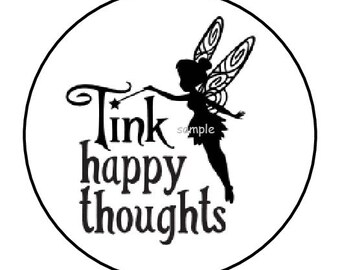 Happy Thoughts Stickers, Envelope Seals, Favors, Labels, Tags, Stamps, Custom Made (30 Count)