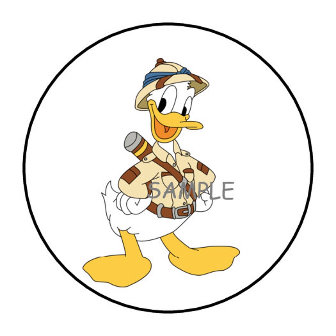 30 Safari Donald Duck Stickers, Envelope Seals, Labels, Tags, Favors ...
