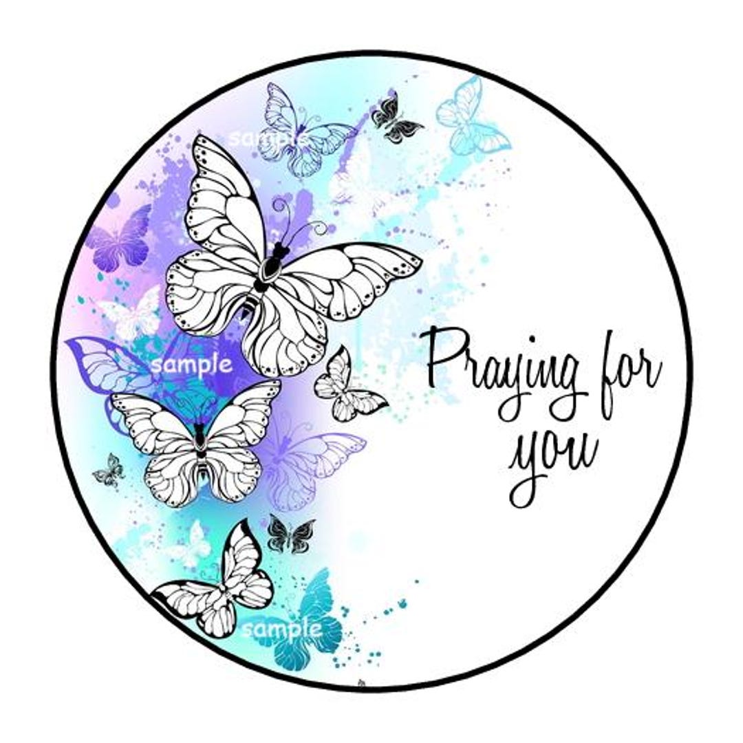 30 Praying for You Stickers, Labels, Tags, Favors, Stamps, 1.5