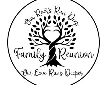 30 Family Reunion Stickers, Labels, Envelope Seals, 1.5", Round