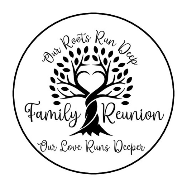 30 Family Reunion Stickers, Labels, Envelope Seals, 1.5", Round