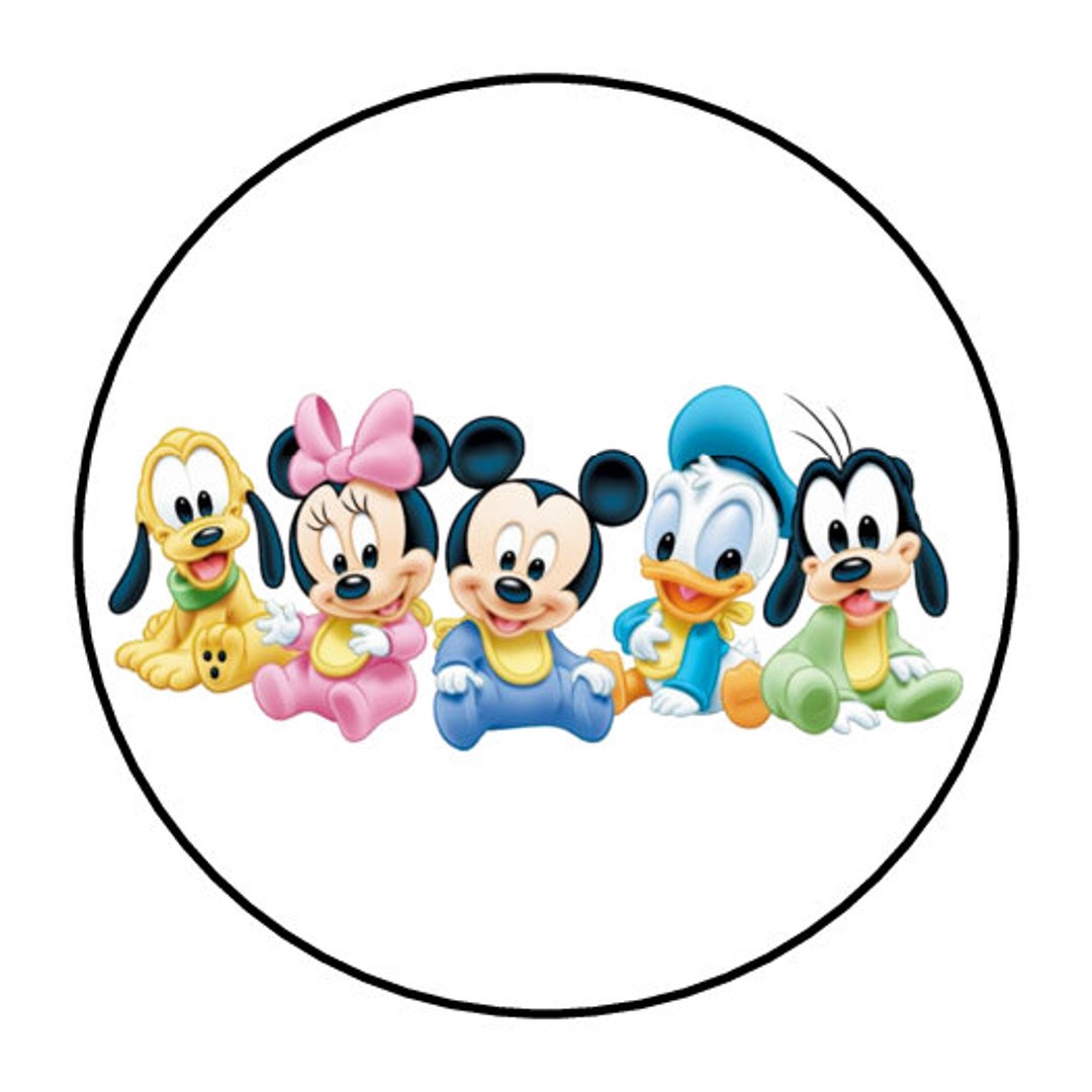 30 Baby Mickey Mouse and Friends Stickers Envelope Seals Labels 1.5