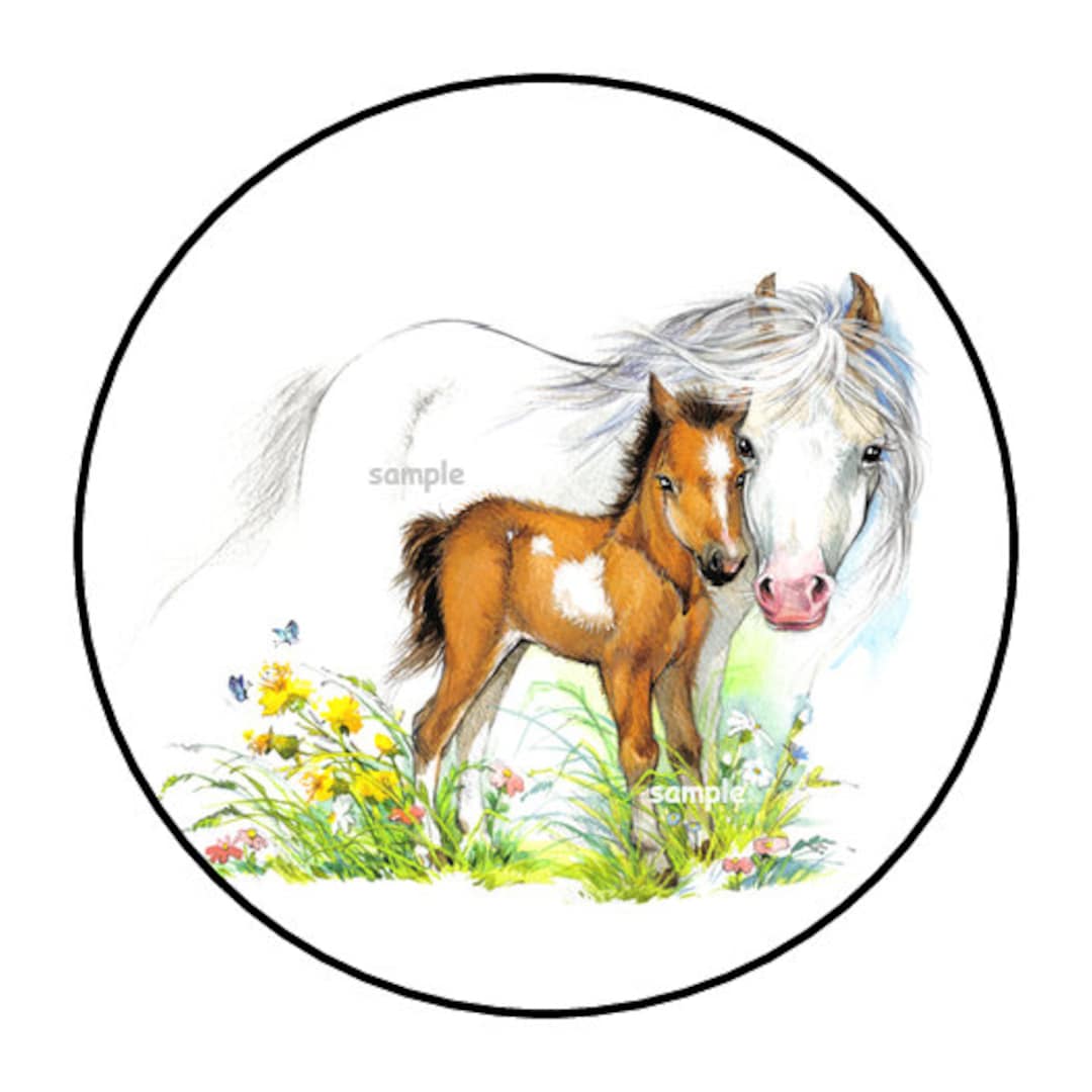 Derby Horse With Roses Sticker - Greeting Stickers - Horse