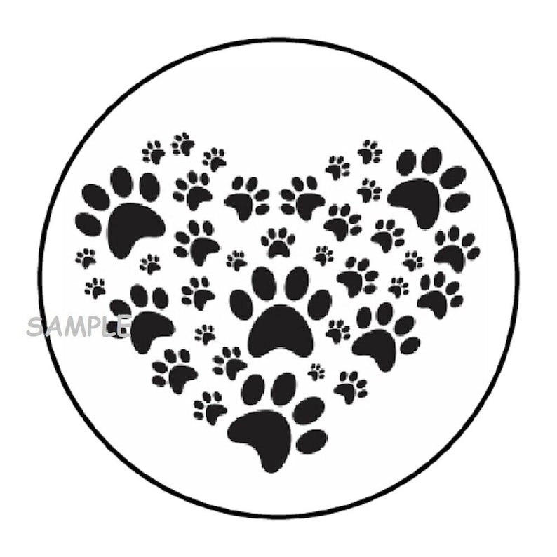 Stamps By Impression Paw Print With Hearts Rubber Stamp - 1.5' X 1.5' - St 0502A main image 1