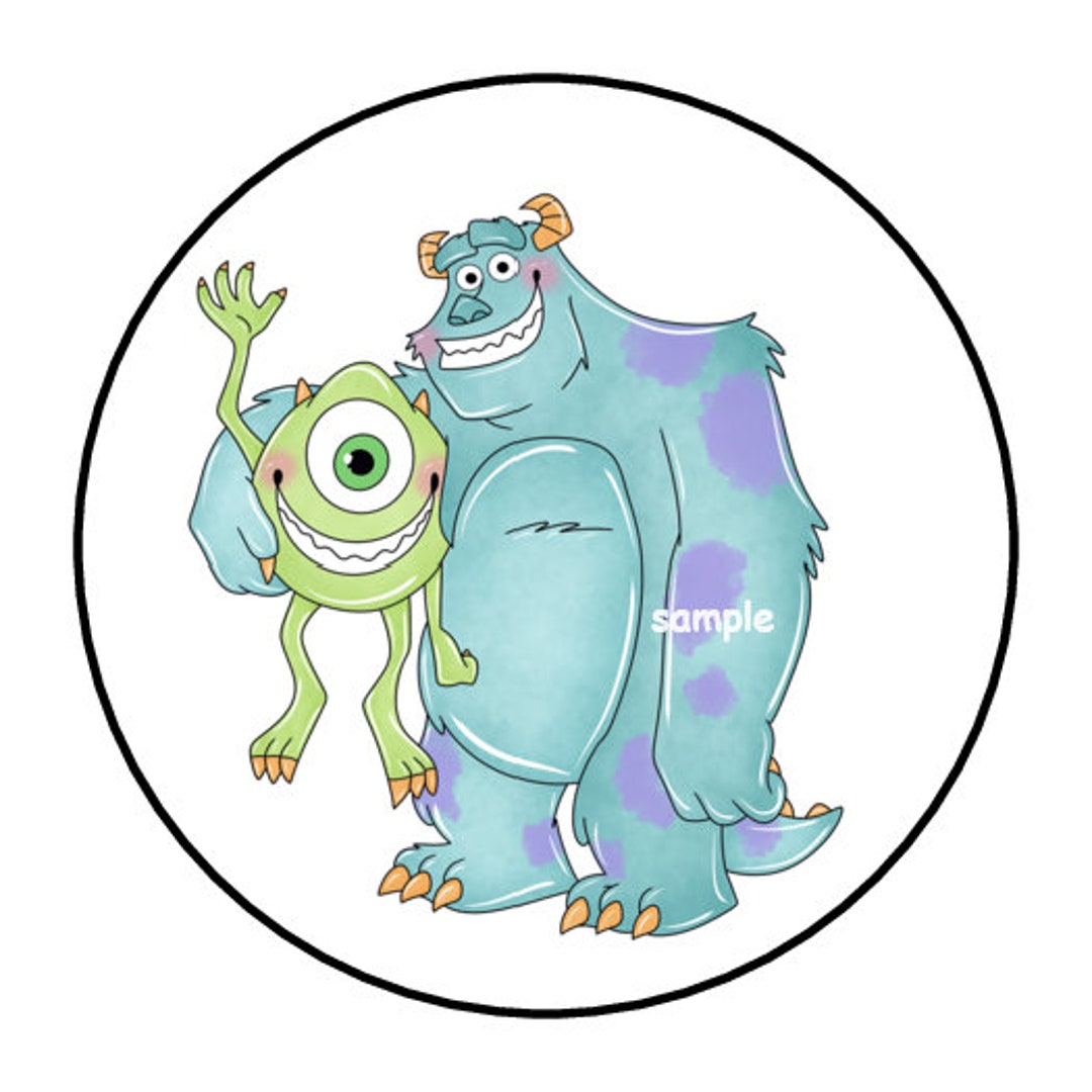 30 Monsters Inc Stickers, Labels, Envelope Seals, Tags, Favors, Stamps ...