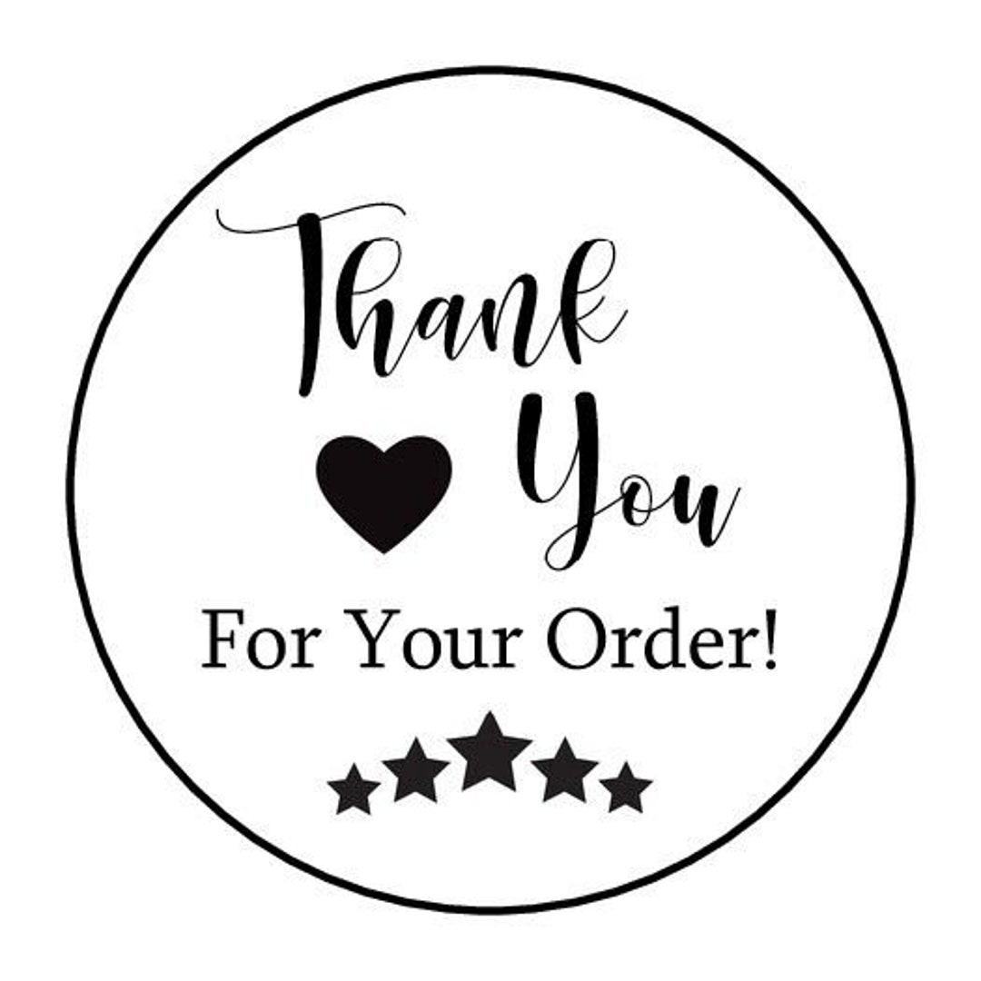 30 Thank You for Your Order Envelope Seals Labels Stickers 1.5" Round 5 ...