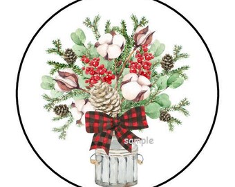thumbnail image 2 of 30 Christmas Envelope Seals - Joy To The World Stickers - 1.5 Inch Round Labels For Holiday Cards & Favors 2 of 6