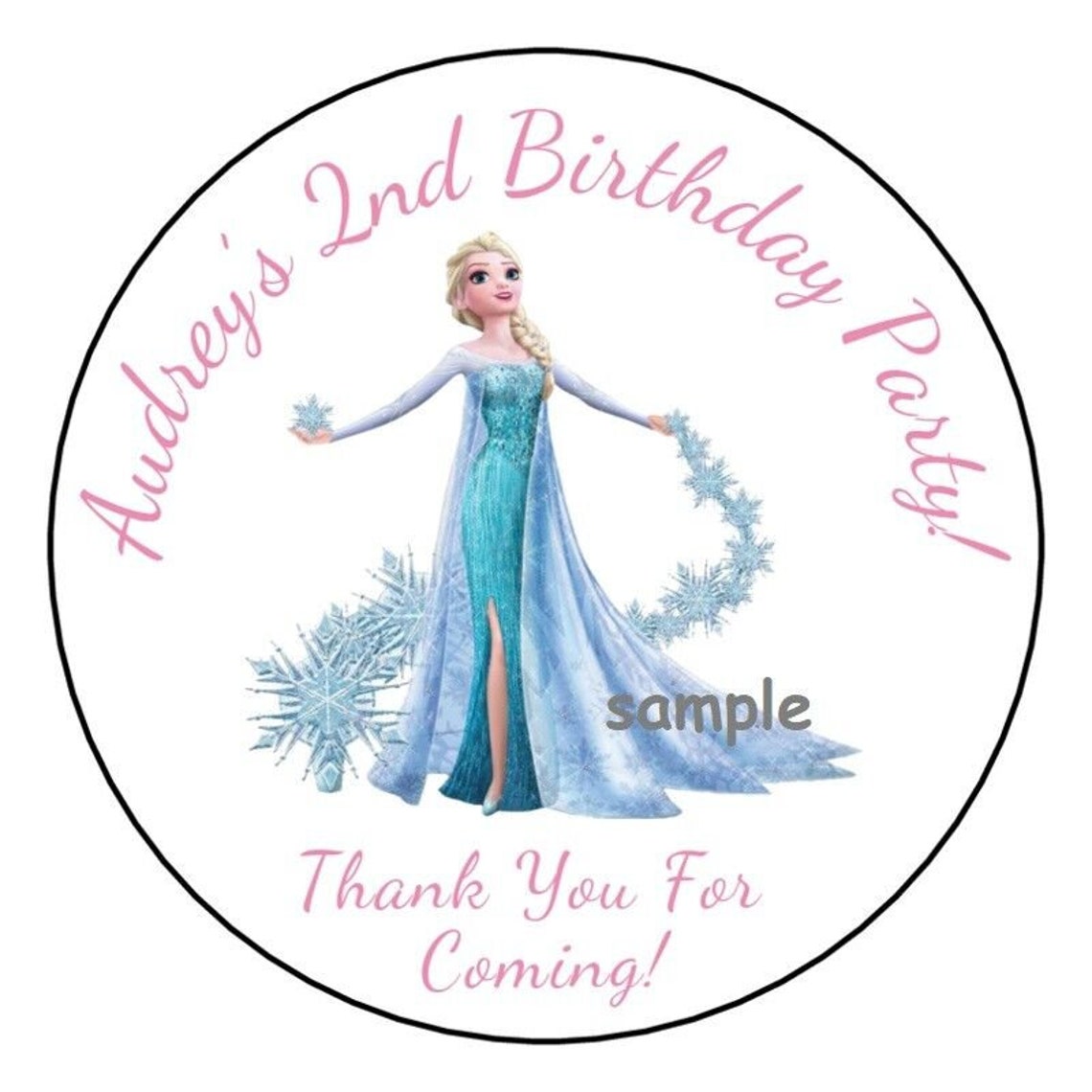 12 Personalized Frozen Birthday Party Stickers Favors Labels - Etsy