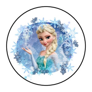 30 elsa stickers envelope seals labels 1.5" round frozen custom made