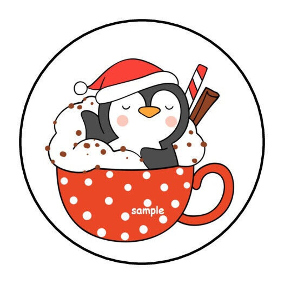 30-christmas-envelope-seals-labels-stickers-1-5-round-cute-penguin-in