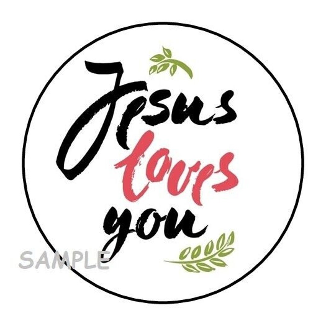 Jesus Label 30 Jesus Loves You Envelope Seals Labels Stickers 1.5