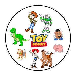 30 toy story stickers envelope seals labels 1.5&quot; round tags custom made
