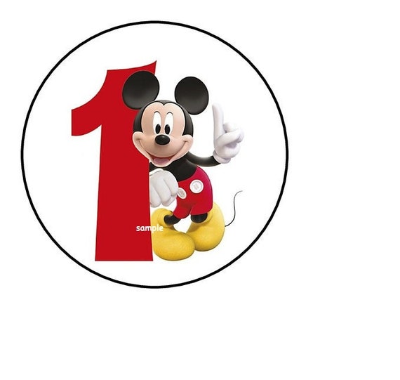 30 Mickey Mouse First Birthday Stickers, Envelope Seals, Party favor  stickers, Custom Made