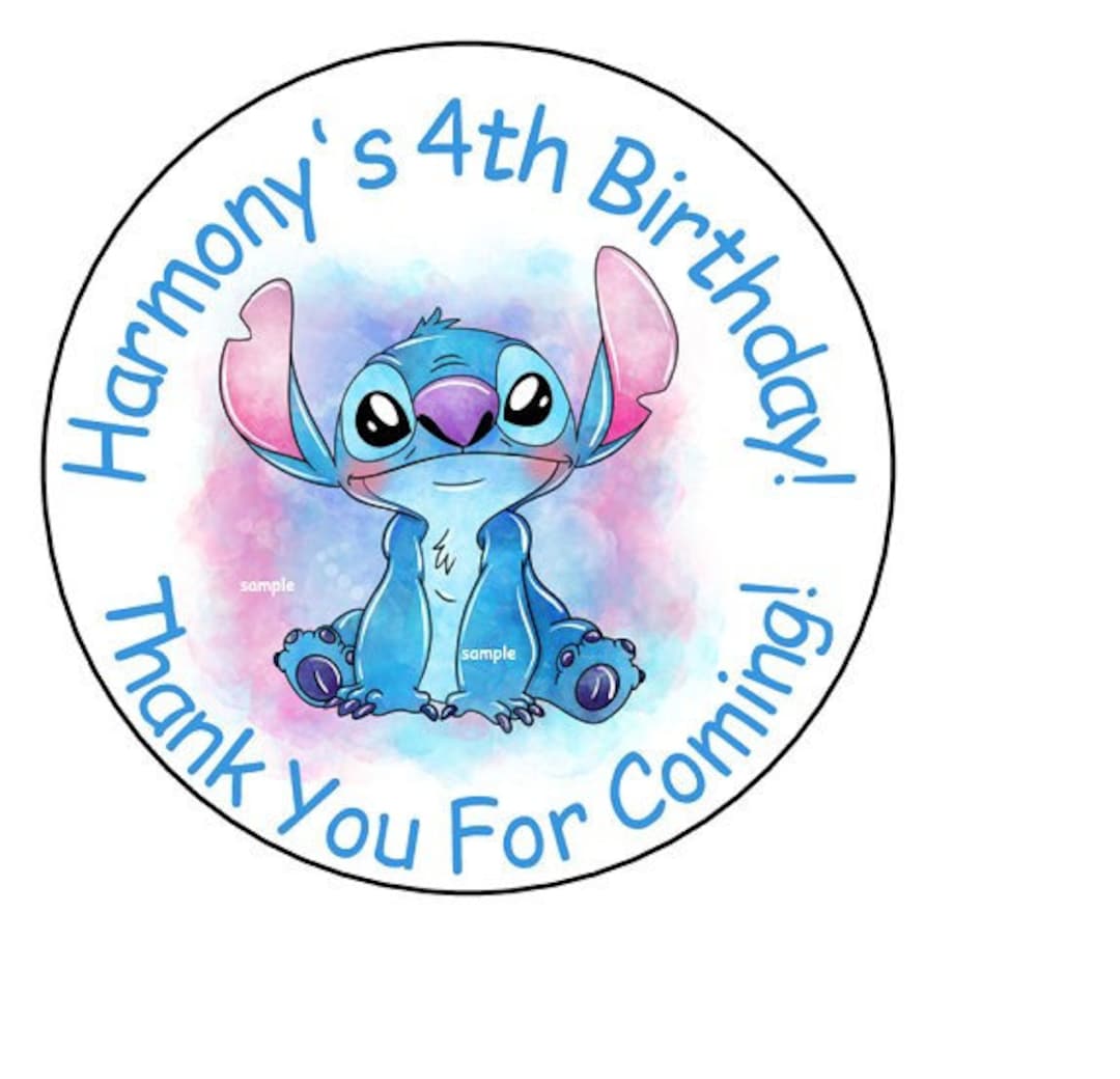 Stitch ONLY Stickers 2.5 Round Party Favor Labels for Gift Bags/Boxes- 12  pc