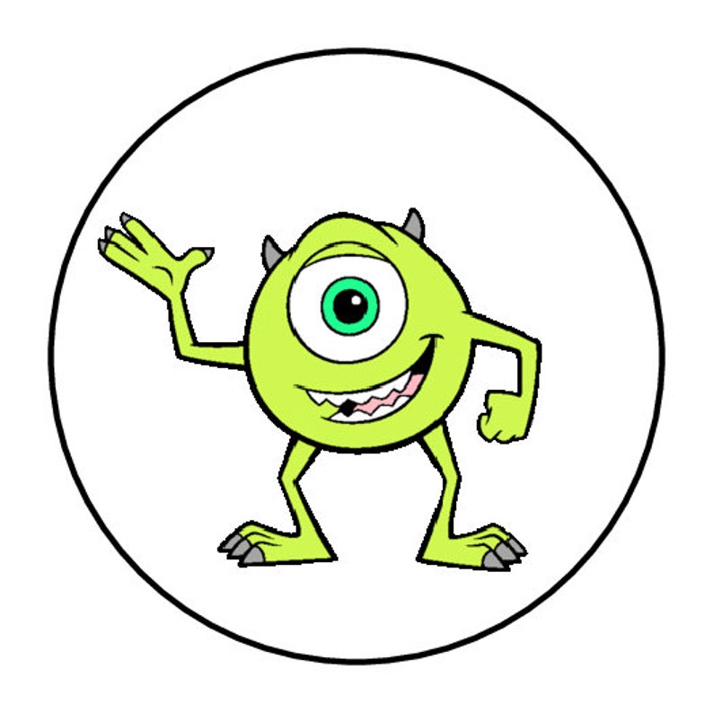 30 Monsters Stickers, Labels, Tags, Party Favors, Custom Made, 1.5 ...