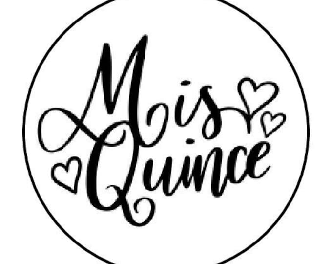 40 Count Quinceañera Stickers - 'Mis Quince' Spanish/English, 2 Inch Glossy, Sky Blue Design, Handmade In USA - View #2
