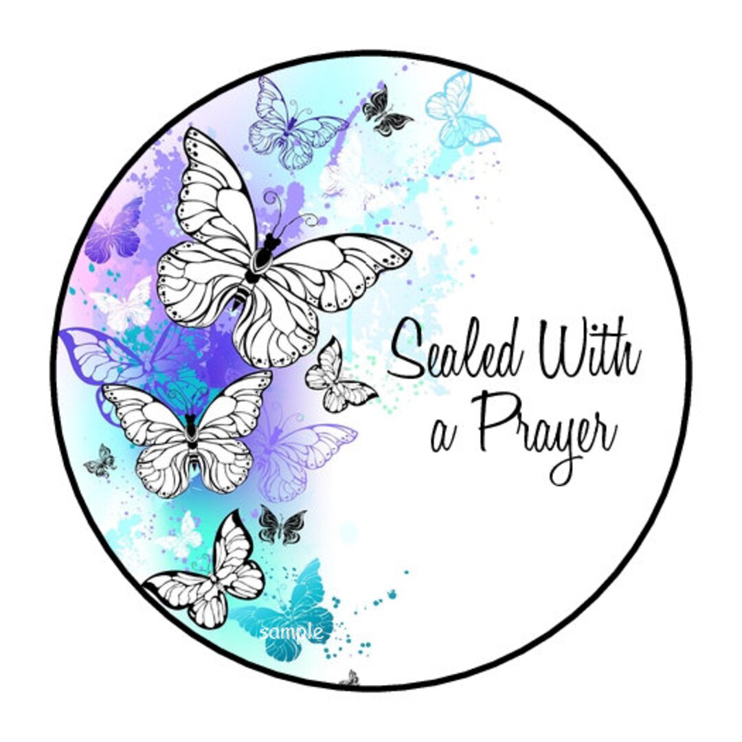 Prayer Sticker Layout 30 Sealed With a Prayer Stickers, Butterflies, Envelope Seals, Labels ...