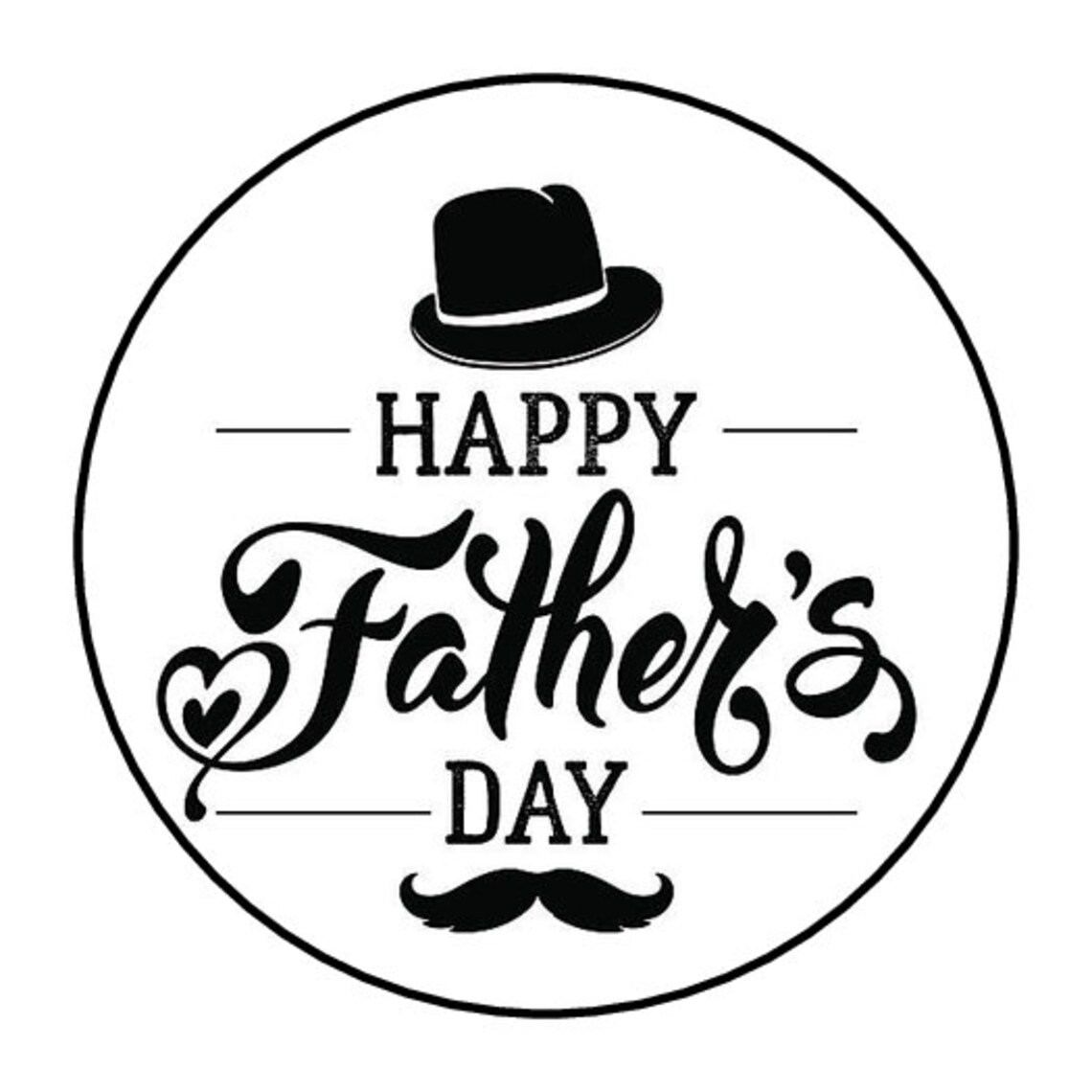 30 Happy Father's Day Stickers, Envelope Seals, Labels, 1.5