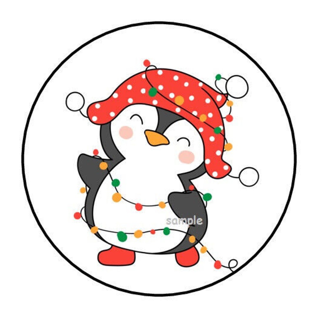 30-christmas-envelope-seals-labels-stickers-1-5-round-etsy