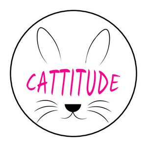 30 cattitude envelope seals labels stickers 1.5&quot; round cats kitten