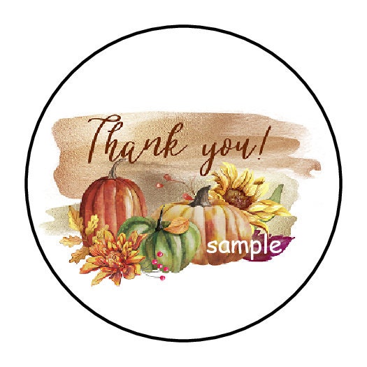 30 'Happy Fall Y'all' Thank You Envelope Seals - 1.5 Inch Labels/Stickers (Handmade)